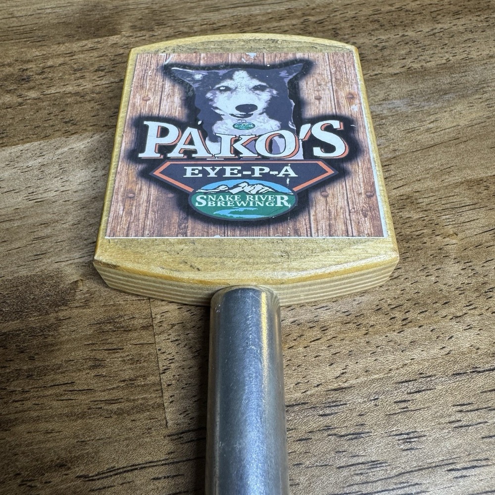 Snake River Brewing Pako's Eye-PA Beer Tap Handle Wooden Dog IPA Bar - Picture 9 of 9